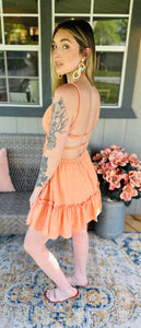 Cut Out Mini Dress Peach