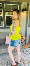 Neon Crochet Peplum Tank