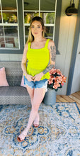 Neon Crochet Peplum Tank