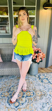 Neon Crochet Peplum Tank