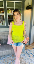 Neon Crochet Peplum Tank