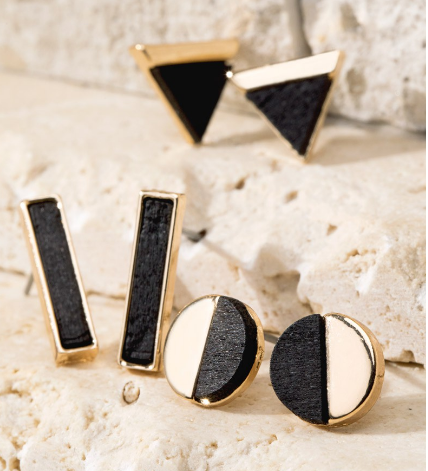 Geometric Stud Earrings Set