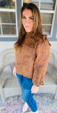 Leopard Smocked Mock Top