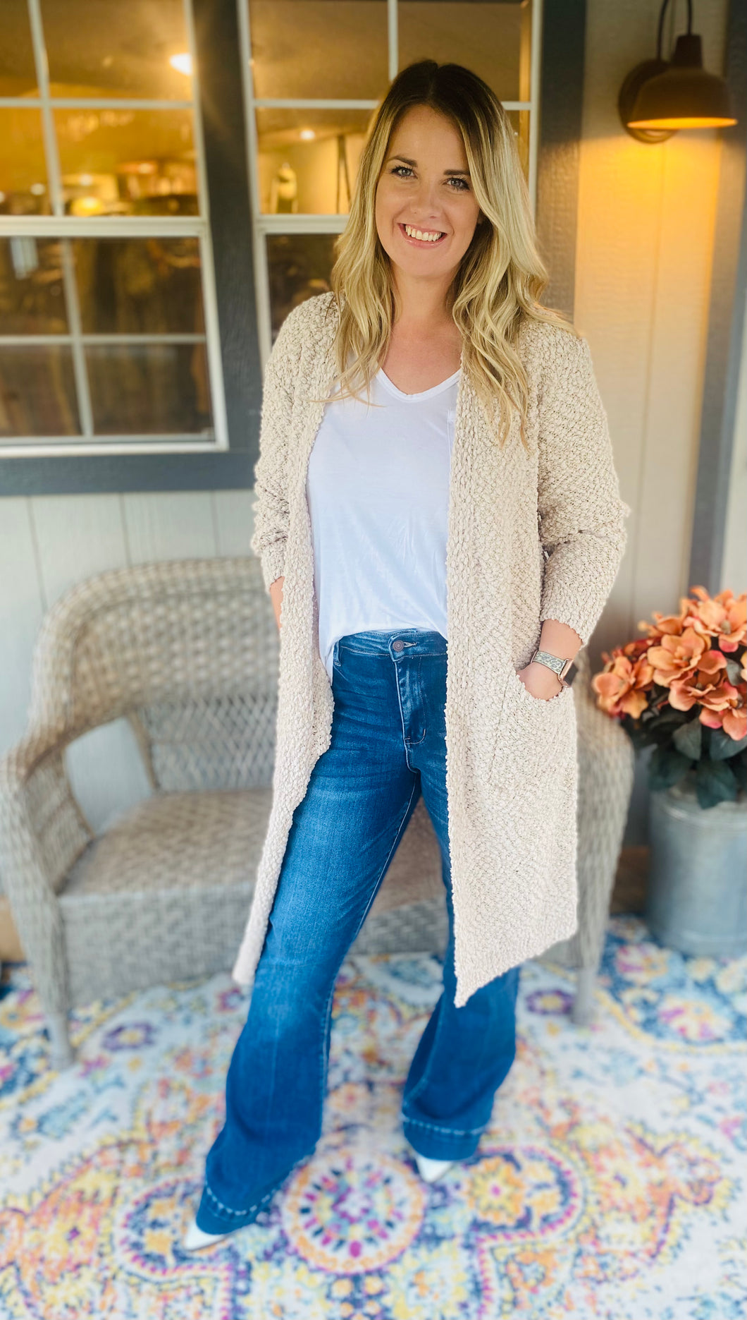 Camel Popcorn Cardigan