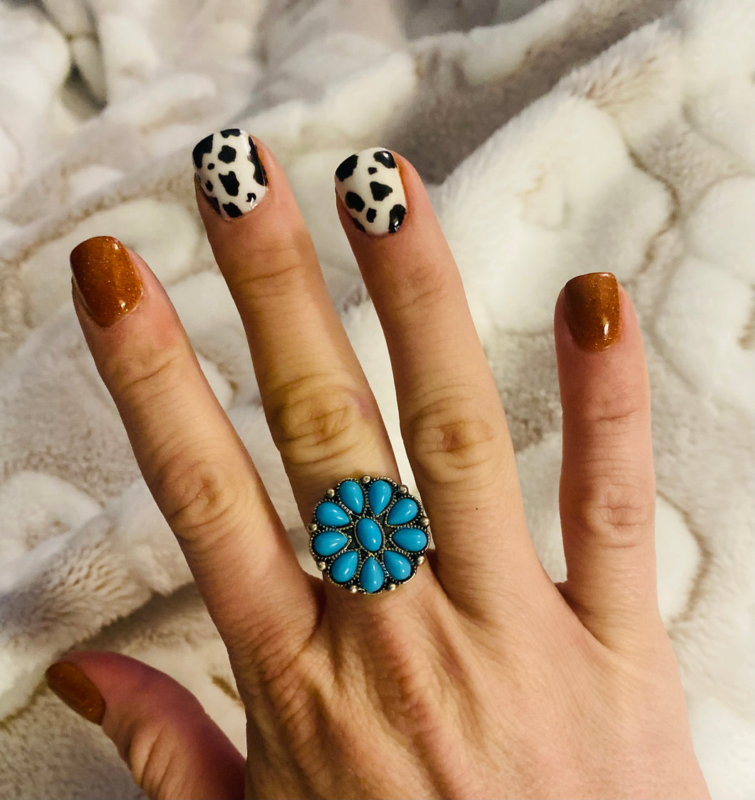 Turquoise Flower Ring