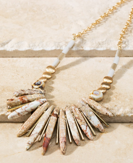 Natural Stone Statement Necklace