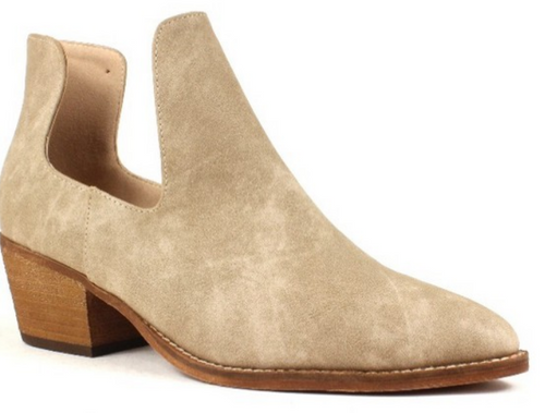 Taupe Side Cut Out Ankle Booties